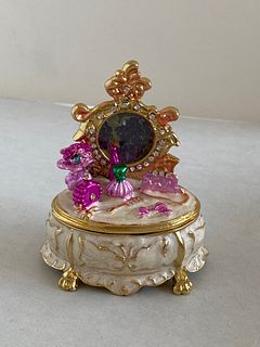 Crystal and Enamel Vanity Trinket Box
