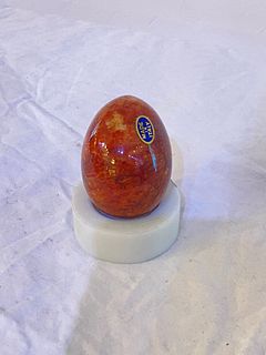 A Hand Carved Semi Precious Stone Egg