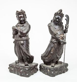 Pair of Chinese Bronze Figures, Modern