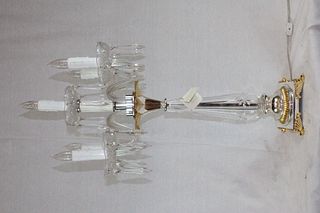 Hand Cut Crystal Candelabra Table Lamp