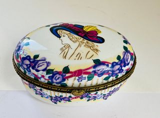 Hand Painted Porcelain Hinged Box