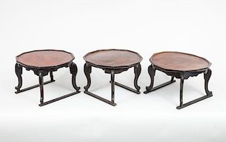 Three Similar Korean Twelve-Sided Tray-Top Tables