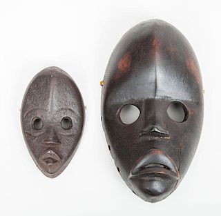 Two African Carved Wood Dan Masks