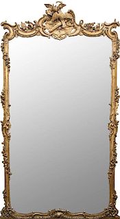 Large Louis XV Style Carved Giltwood Mirror