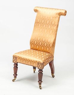 Regency Style Mahogany High-Backed Slipper Chair