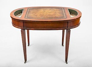 George III Style Oval Mahogany and Leather Table