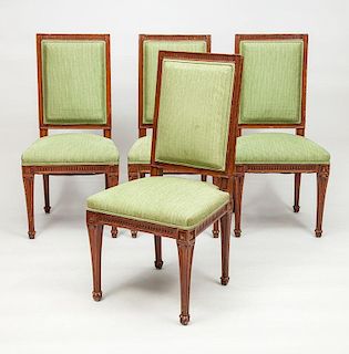 Set of Four Louis XVI Style Mahogany Dining Chairs