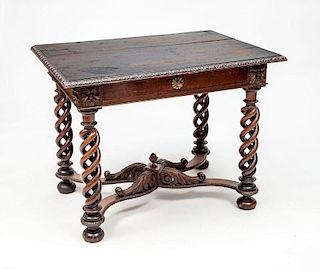 Flemish Stained Oak Center Table