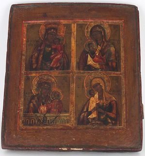 Antique Four-Part Russian Icon