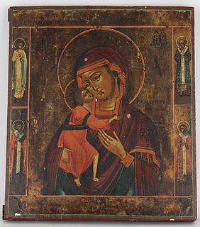 Antique Icon, Mother and Child