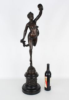 Antique Classical Bronze Figure, Fortuna