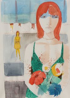 Charles Levier (1920 - 2003) Watercolor