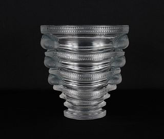 French R. Lalique Glass Vase