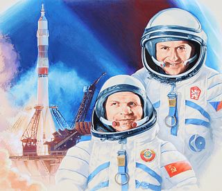 Gherman Komlev (1933 - 2000) "Astronauts" W/C