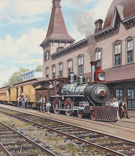 J Craig Thorpe (B. 1948) "Arkansas Locomotive" Oil