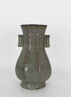 Chinese Guan Type Celadon Vase