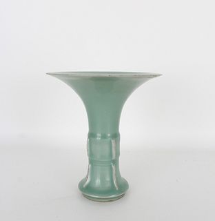 Chinese Song Style Longquan Celadon Gu-Form Vase