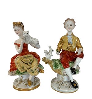 Pair of Hand Painted Porcelain Figurines