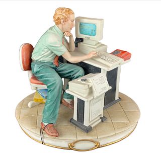 Capodimonte Porcelain Figurine of Computer Programmer