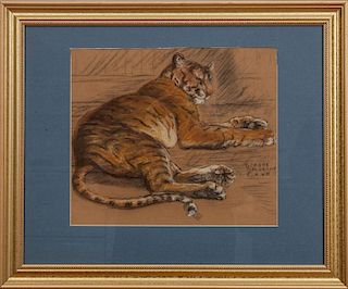 Gladys Emerson Cook (1899-1976): Tiger; Running Tiger; and House Cat