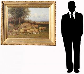 George Riecke (1848-1930) Large Pastoral Painting