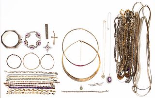 14k Yellow Gold and Sterling Silver Jewelry Assortment