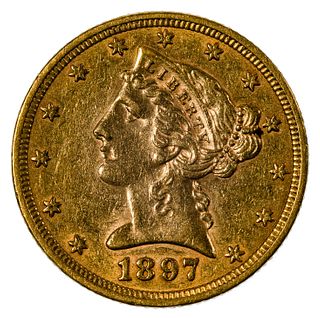 1897 $5 Gold AU Details