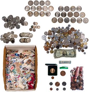 US and World Coin and Stamp Assortment