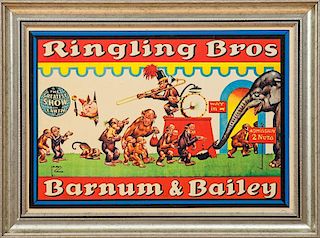 After Lawson Wood (1878-1957): Ringling Bros. Barnum & Bailey Circus Advertising Sign