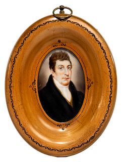 Miniature 'Lafayette' Watercolor Portrait