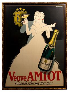 Robert Falcucci (French, 1900-1989) 'Veuve Amiot: Grands Vins Mousseux' Lithograph Poster