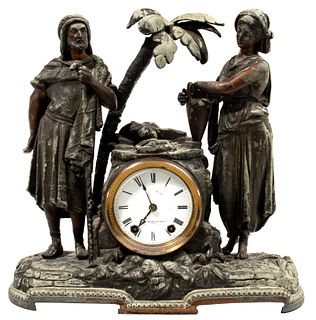 Seth Thomas Spelter Figural Mantel Clock
