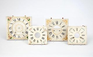 Four Painted Wood Clock Faces