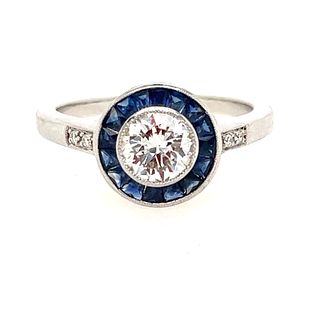 GIA 14k Diamond Sapphire Engagement RingÂ 