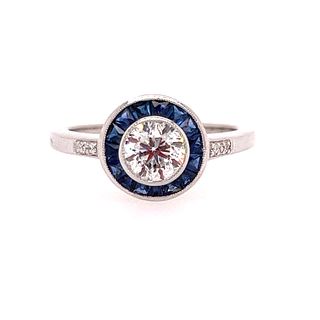 EGL 14k Diamond Sapphire Engagement RingÂ 