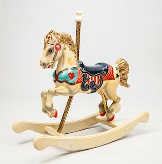 Carved and Painted Carousel Horse-Form Rocking Horse