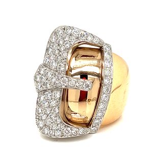 18k Buckle Diamond Ring