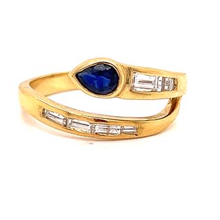 18k Diamond Sapphire Snake Ring