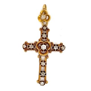 18k Victorian Diamond Cross PendantÂ 