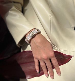18k Diamond Pearl Cuff BraceletÂ 