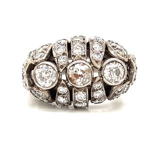 Art Deco 18k 3 Diamond Ring