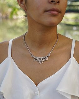 18k Diamond Pyramidal Necklace