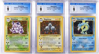 3PC Spanish Pokemon Base 1st Ed. Holo CGC Group