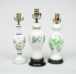 Three Small Porcelain Lamps