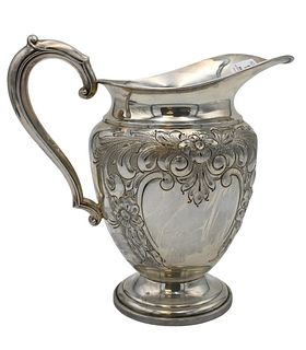Frank Whiting Sterling Silver Pitcher, height 9 inches, 19 t.oz.