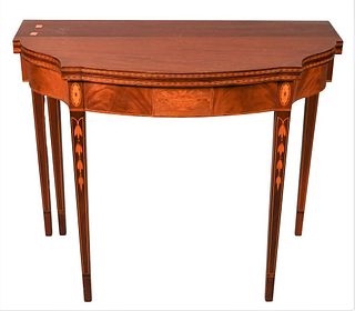 Fineberg Custom Mahogany Federal Style Games Table, with drawer, height 29 inches, top 18" x 36"