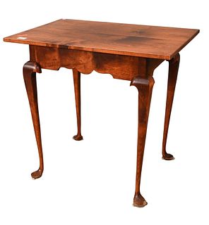D.R. Dimes Maple Queen Anne Style Tea Table, height 26 1/2 inches, top 19 1/2" x 28 1/2".