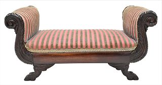 Miniature Federal Style Love Seat, height 9 3/4 inches, length 20 inches.