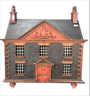Cat or Small Dog House, in form of an English house, on turned legs, height 29 inches, length 29 inches, depth 17 inches.