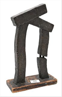Bronze Abstract Sculpture, unsigned, height 13 inches.